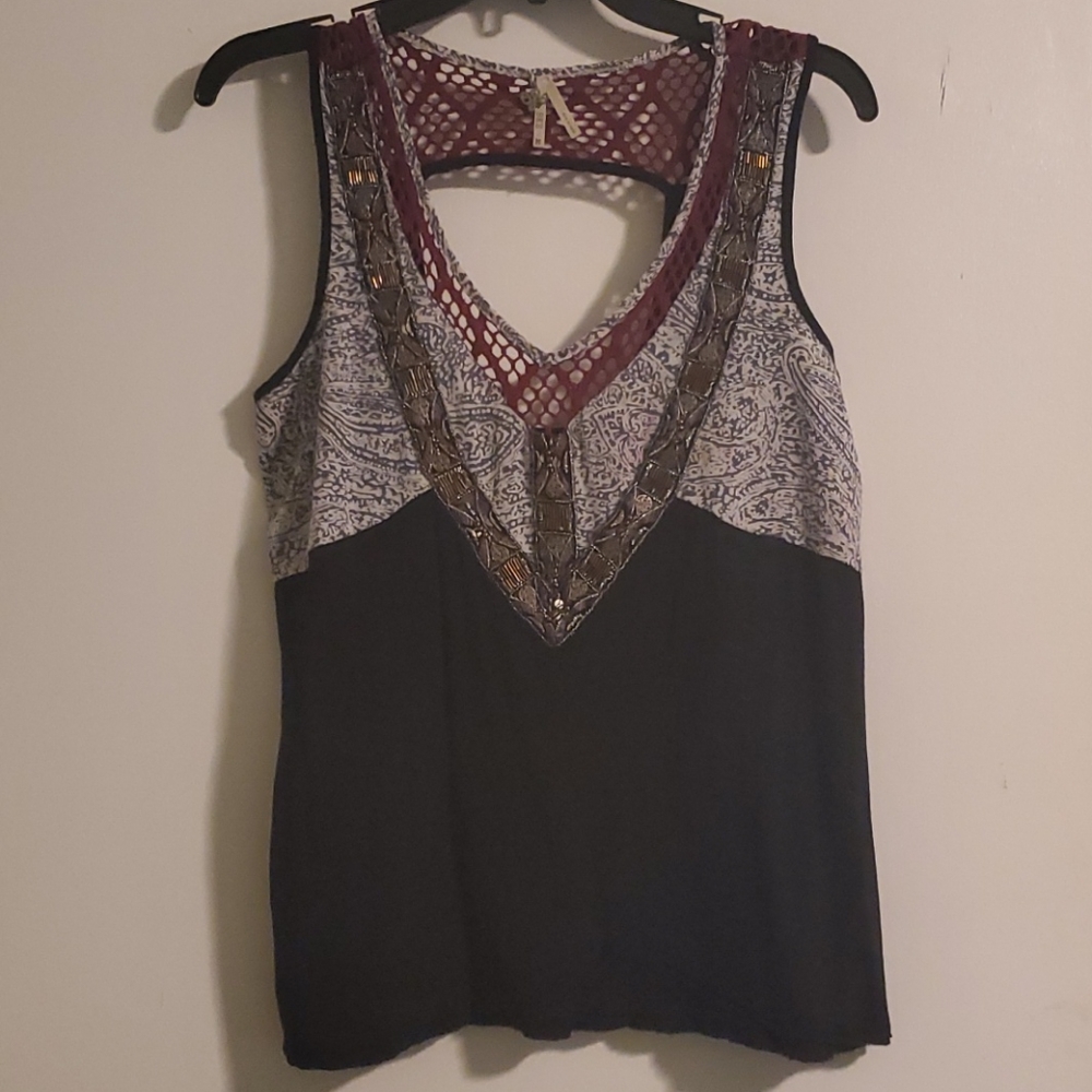 Sequin sleeveless open back top